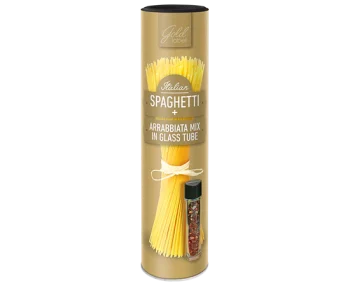 Gold Label Spaghetti + Arrabbiata Mix in koker